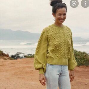 Doen Mustard Cable Knit Sweater
